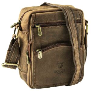 MATADOR AVEIRO Leder Umhängetasche Schultertasche Hunter Braun