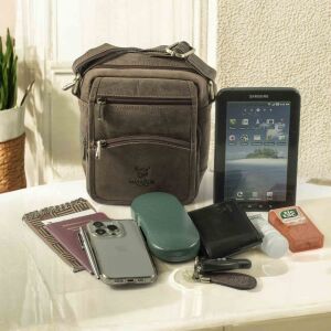 MATADOR AVEIRO Leder Umhängetasche Schultertasche Hunter Braun