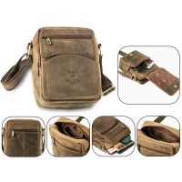 MATADOR AVEIRO Leder Umhängetasche Schultertasche Hunter Braun