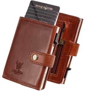 MATADOR MIAMI Kartenetui Leder Minigeldbörse Slim Wallet RFID TüV