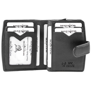 MATADOR | VALENCIA MINI | Portemonnaie Damen Klein Leder Schwarz