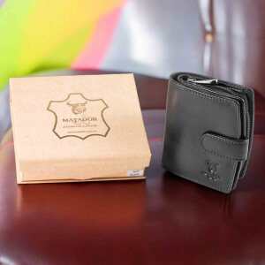 MATADOR | VALENCIA MINI | Portemonnaie Damen Klein Leder Schwarz