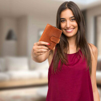 MATADOR | VALENCIA MINI | Portemonnaie Damen Klein Leder Braun