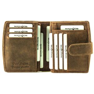 MATADOR | VALENCIA | Damen Portemonnaie Leder RFID Hunter Braun