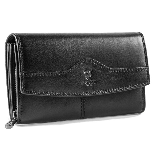 MATADOR | LIMA | Längliche Damen Geldbörse Leder Nappa Schwarz