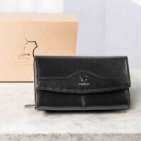 MATADOR | LIMA | Längliche Damen Geldbörse Leder Nappa Schwarz