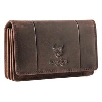 MATADOR VENEDIG Leder Damen Langbörse Geldbeutel Dunkel Braun