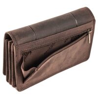 MATADOR VENEDIG Leder Damen Langbörse Geldbeutel Dunkel Braun