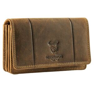 MATADOR VENEDIG Leder Damen Geldbörse Geldbeutel Hunter Braun
