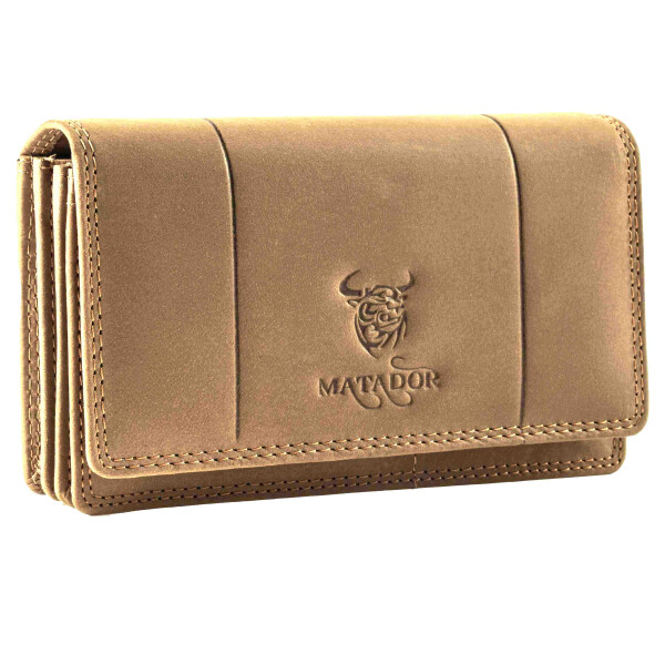 MATADOR VENEDIG Leder Damen Geldbörse Langbörse Hell Braun