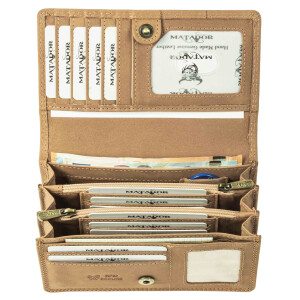 MATADOR VENEDIG Leder Damen Geldbörse Langbörse Hell Braun