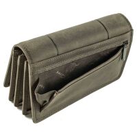 MATADOR VENEDIG Leder Damen Langbörse Geldbörse TüV RFID Grau