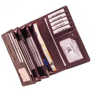 MATADOR VENEDIG Leder Damen Geldbeutel Langbörse RFID Violett