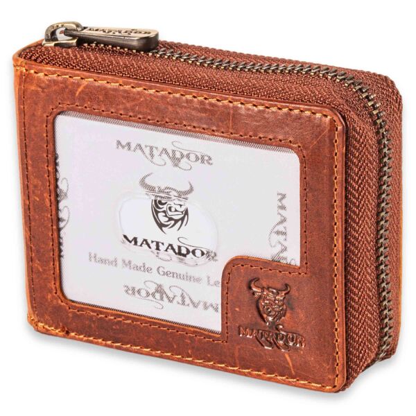 MATADOR Kartenhalter LAUSANNE Ziehharmonika Leder RFID Braun