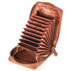 MATADOR Kartenhalter LAUSANNE Ziehharmonika Leder RFID Braun