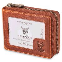 MATADOR Kartenhalter LAUSANNE Ziehharmonika Leder RFID Braun
