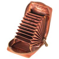 MATADOR Kartenhalter LAUSANNE Ziehharmonika Leder RFID Braun