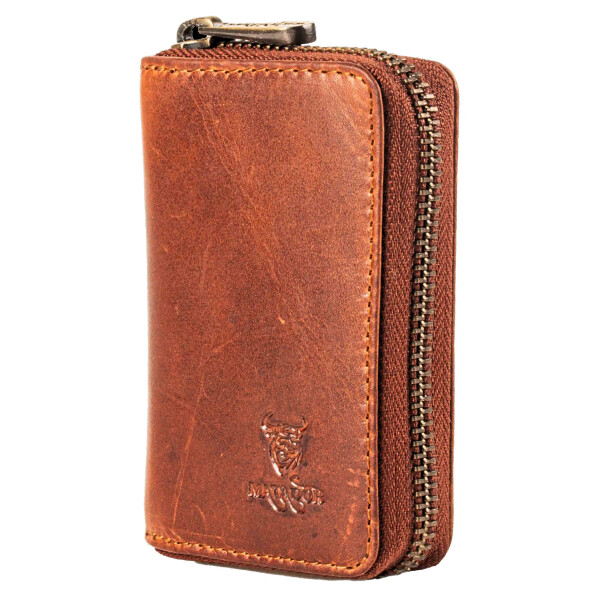 MATADOR Kreditkartenetui Echt Leder BASEL mit Münzfach RFID Braun