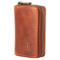 MATADOR Kreditkartenetui Echt Leder BASEL mit Münzfach RFID Braun