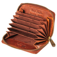 MATADOR Kreditkartenetui Echt Leder BASEL mit Münzfach RFID Braun