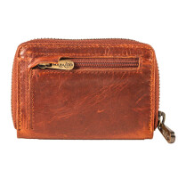 MATADOR Kreditkartenetui Echt Leder BASEL mit Münzfach RFID Braun