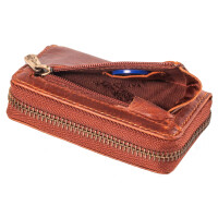 MATADOR Kreditkartenetui Echt Leder BASEL mit Münzfach RFID Braun