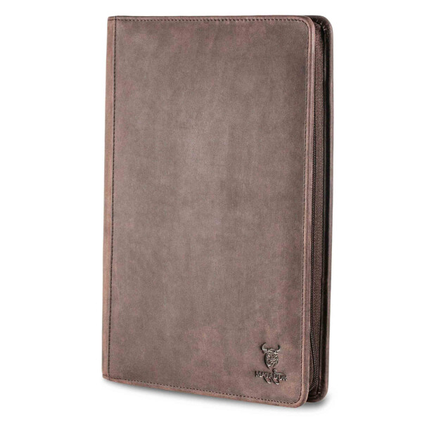 MATADOR Leder Dokumentenmappe Konferenzmappe BARCELONA A4 Dunkel Braun