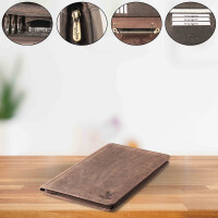 MATADOR Leder Dokumentenmappe Konferenzmappe BARCELONA A4 Dunkel Braun