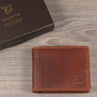 MATADOR OVIEDO RFID Herren Leder Geldbörse Portemonnaie Geldbeutel TüV Dunkel Braun