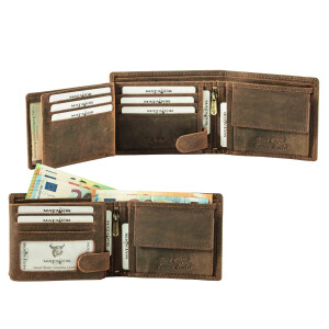 MATADOR RFID Herren Leder Geldbörse Portemonnaie Geldbeutel TüV Hunter Braun