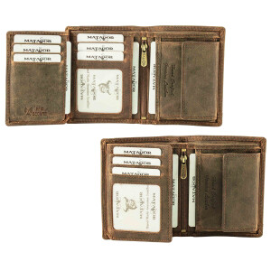 MATADOR LUGO Leder Herren Geldbörse Portemonnaie RFID Hunter Braun