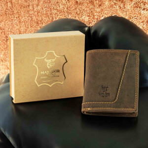 MATADOR LUGO Leder Herren Geldbörse Portemonnaie RFID Hunter Braun