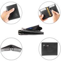 MATADOR Leder Minigeldbörse CHICAGO Mini Portemonnaie RFID Nappa Schwarz