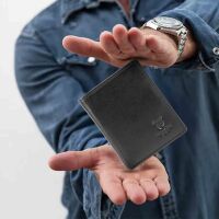 MATADOR Leder Slim Wallet CHICAGO Bifold Schwarz Nappa RFID