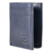 MATADOR Leder Slim Wallet CHICAGO Bifold Navy Blau RFID