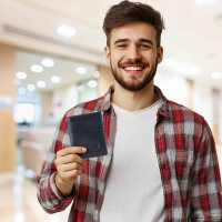 MATADOR Leder Slim Wallet CHICAGO Bifold Navy Blau RFID