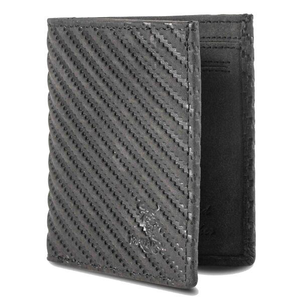MATADOR Leder Slim Wallet CHICAGO Bifold Schwarz Carbon RFID