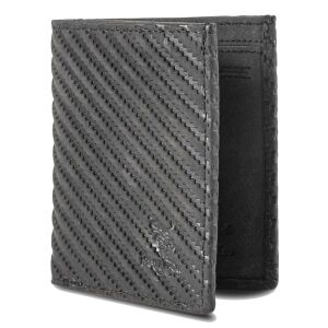 MATADOR Leder Slim Wallet CHICAGO Bifold Schwarz Carbon RFID