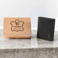 MATADOR Leder Minigeldbörse CHICAGO Mini Portemonnaie RFID Carbon