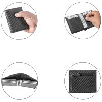 MATADOR Leder Slim Wallet CHICAGO Bifold Schwarz Carbon RFID