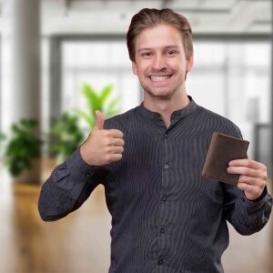MATADOR Leder Minigeldbörse CHICAGO Mini Portemonnaie RFID Dunkel-Braun