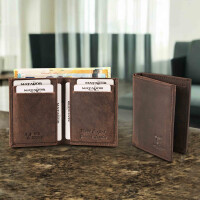 MATADOR Leder Slim Wallet CHICAGO Bifold Dunkel Braun RFID