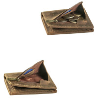 MATADOR Leder Slim Wallet CHICAGO Bifold Hunter Braun RFID
