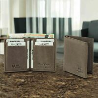 MATADOR Leder Slim Wallet CHICAGO Bifold Grau RFID