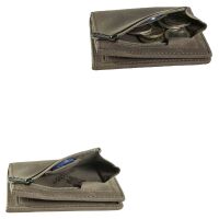 MATADOR Leder Slim Wallet CHICAGO Bifold Grau RFID