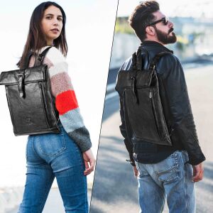 MATADOR Rucksack Damen Leder MAASTRICHT Damenrucksack Schwarz