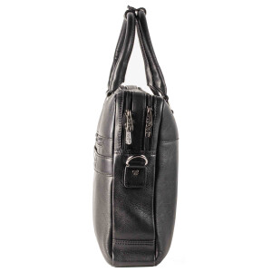 MATADOR Laptoptasche Leder MONACO Handgefertigt 17 Zoll Schwarz