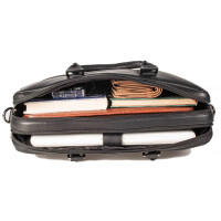 MATADOR Laptoptasche Leder MONACO Handgefertigt 17 Zoll Schwarz