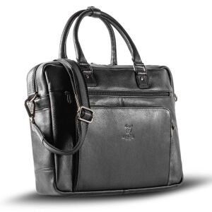 MATADOR Leder Umhängetasche AMSTERDAM Aktentasche Schwarz