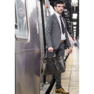 MATADOR Leder Umhängetasche AMSTERDAM Aktentasche Schwarz